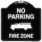 Signmission Designer Series-No Parking Fire Zone With Fire Truck Graphic, 18" x 18", BW-1818-9951 A-DES-BW-1818-9951 - alternate 1